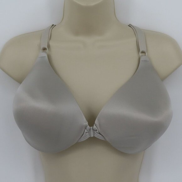 Maidenform 40D Bra Solid Gray Front Closure Underwire Lined SE6690 Lace Accent - Picture 11 of 12